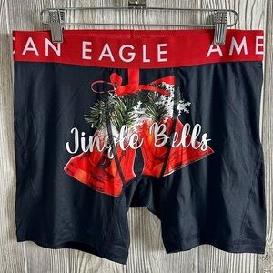 NEW! JINGLE BELL BOXER BRIEFS Mens Christmas Size Medium NWT American Eagle Flex